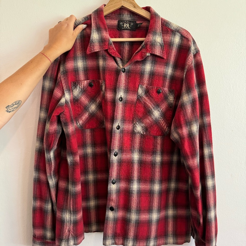 Ralph Lauren Double RRL Red Flannel Shirt - XL, but more like a Men's M